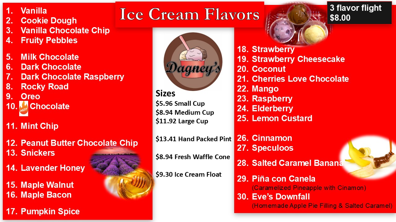 Dagney's Full Menu